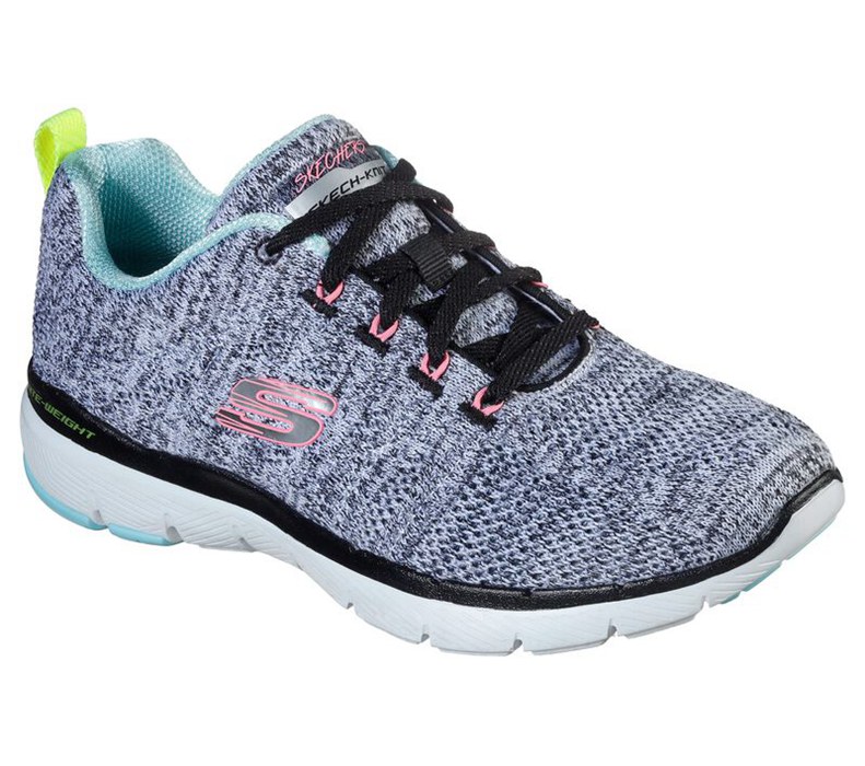 Skechers Dam Svarta/Blå Sneakers - Flex Appeal 3.0 - Höga Tides - Sverige (SLXDJ-6951)